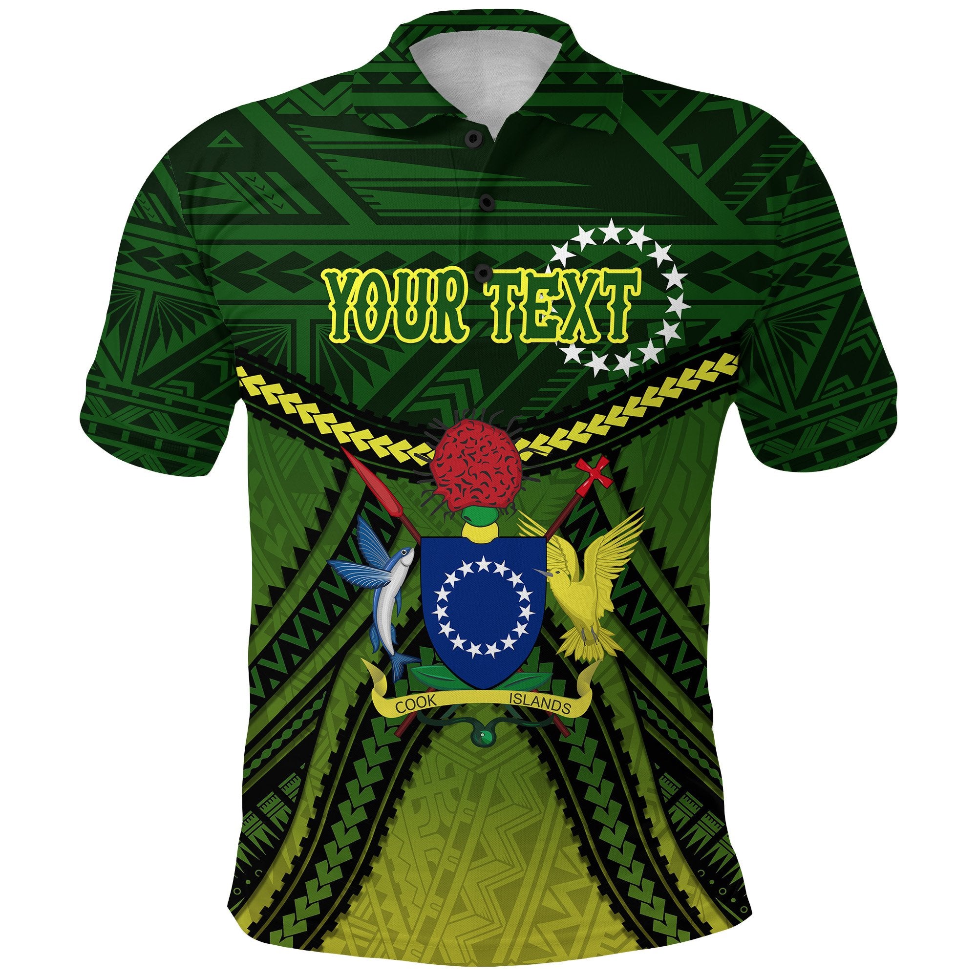 Custom Cook Islands Polo Shirt Polynesian Tattoo Seashore Unisex Green - Polynesian Pride