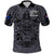 New Zealand Taiaha Maori Polo Shirt Minimalist Silver Fern All Black LT9 Black - Polynesian Pride