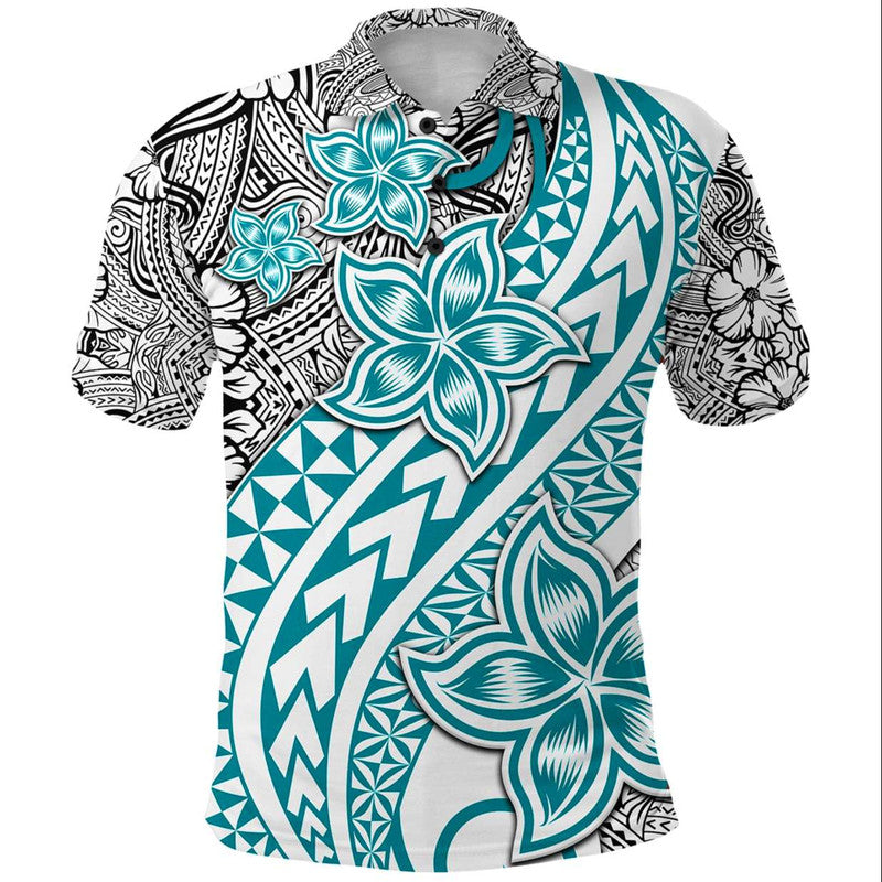 Traditional Polynesian Tribal Tattoo Retro Polo Shirt Turquoise LT9 Turquoise - Polynesian Pride