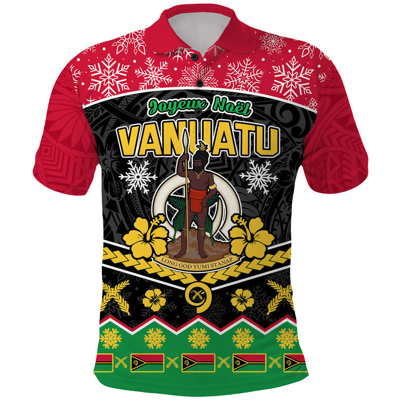 Vanuatu Tribal Polynesian Christmas Vibe Polo Shirt LT9 Red - Polynesian Pride