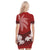 Fiji Day Polo Dress Flying Fijians Masi Kesa Style - Red LT7 - Polynesian Pride