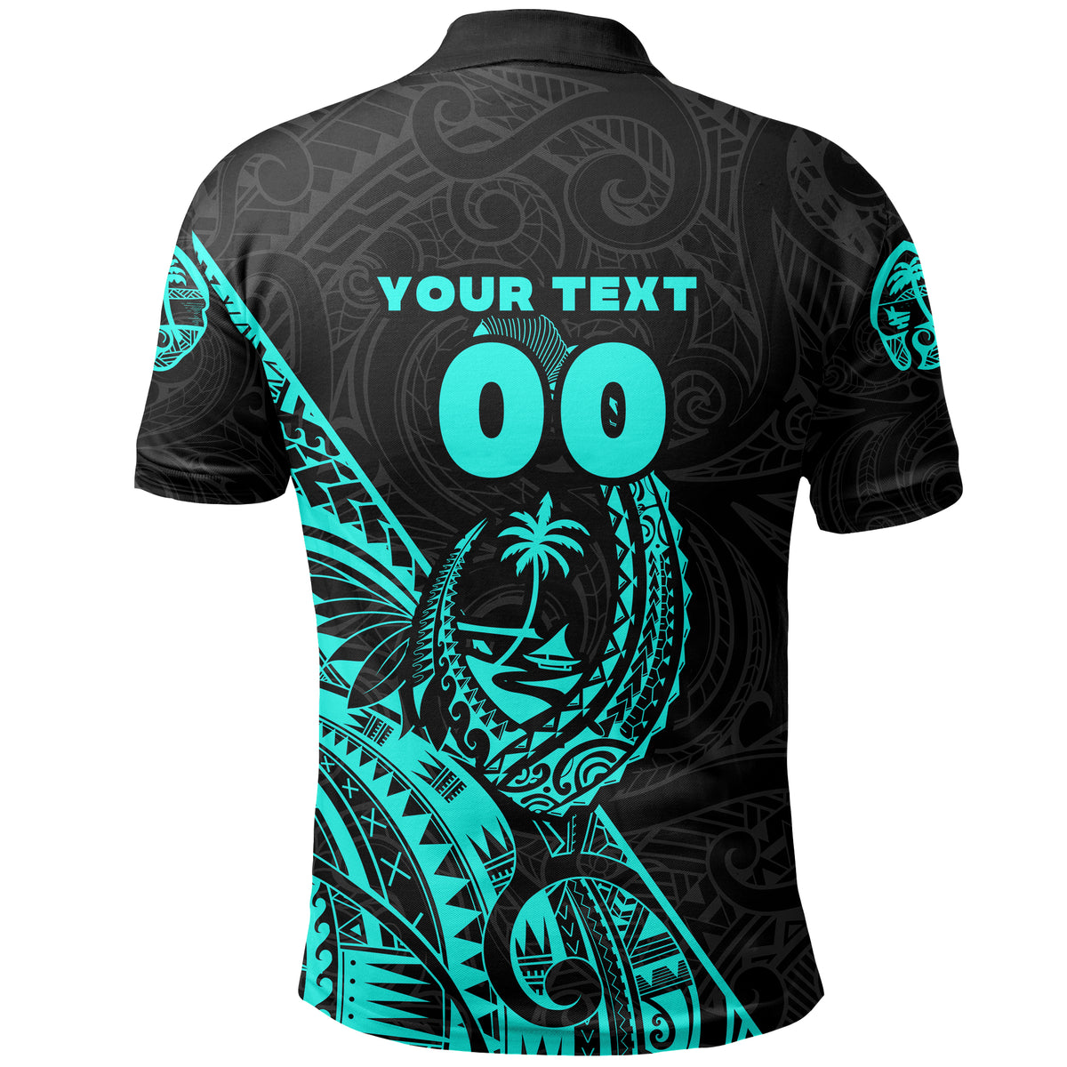Custom Guam Rugby Polo Shirt Polynesian Patterns Style Turquoise LT16 - Polynesian Pride