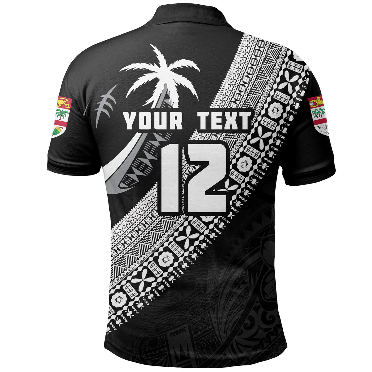 Custom Fiji Tapa Rugby Polo Shirt version Style You Win White - Polynesian Pride