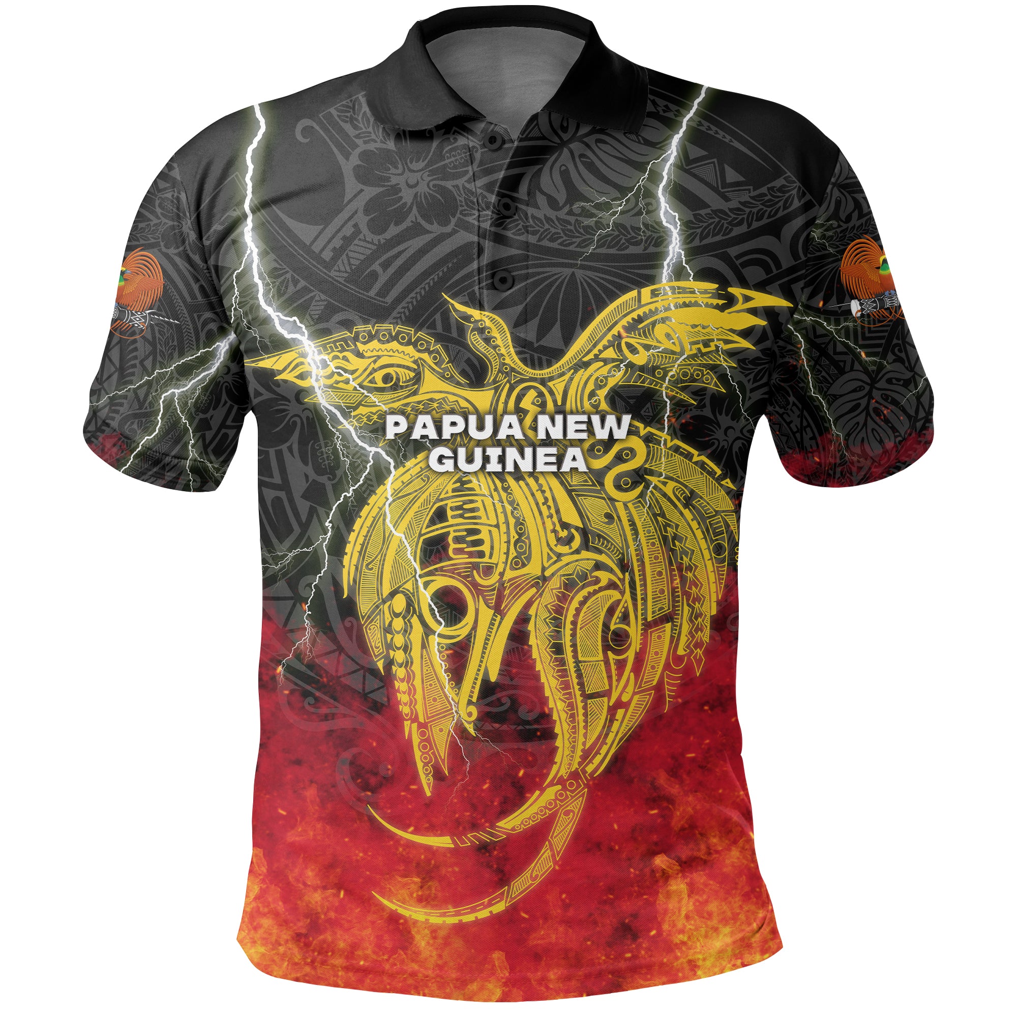 Papua New Guinea Polo Shirt Independence Day Special Style LT16 Unisex Black - Polynesian Pride