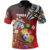 Custom Tonga Rugby Polo Shirt Polynesian Ocean World Style - Polynesian Pride