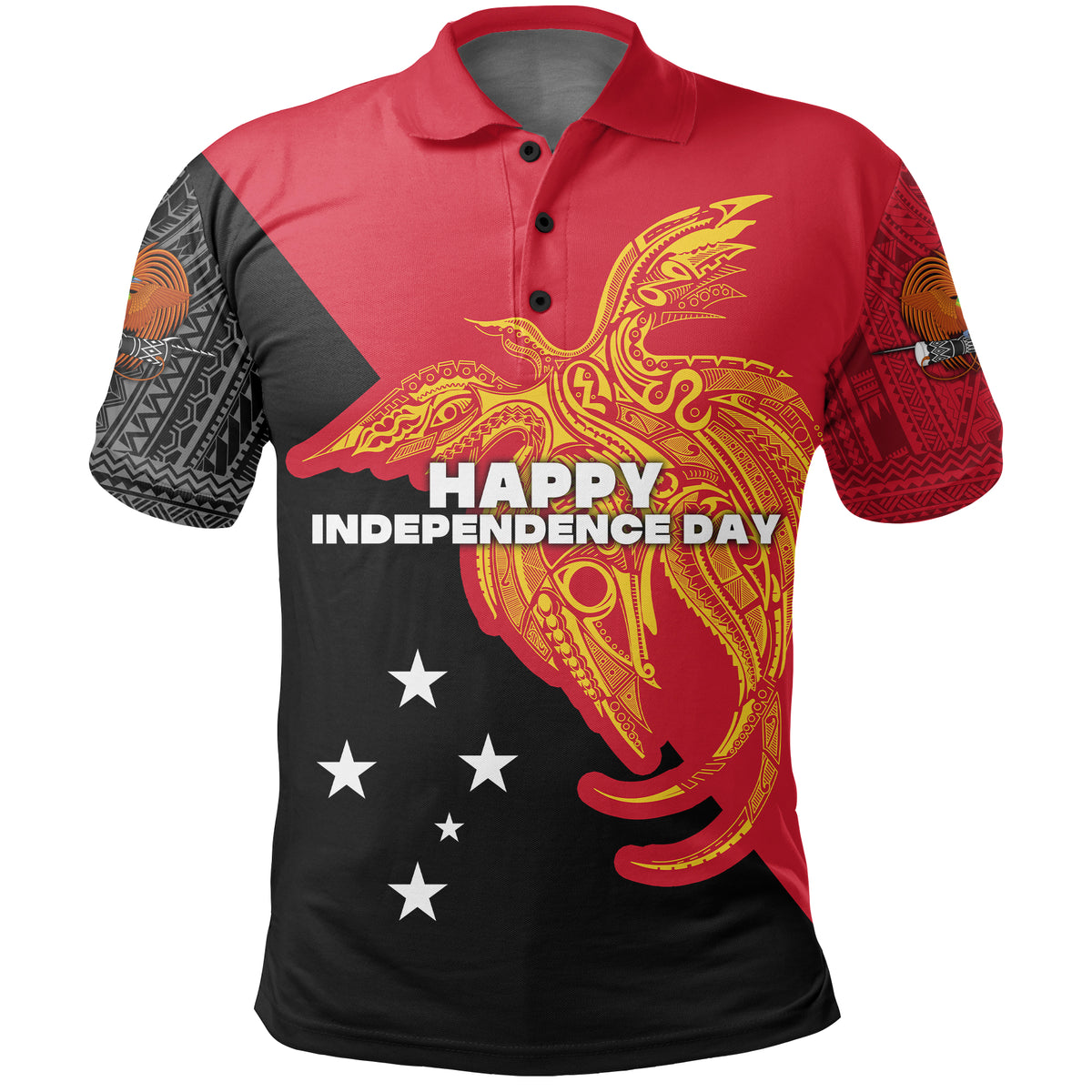 Custom Papua New Guinea Polo Shirt Independence Day Flag Style LT16 - Polynesian Pride