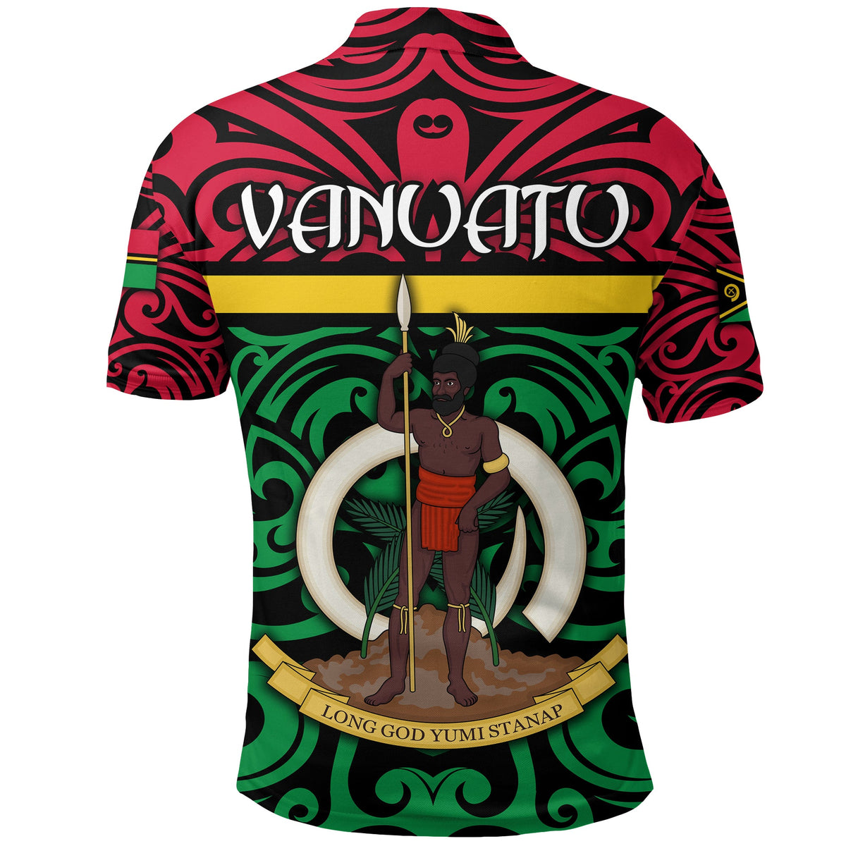 Vanuatu Polo Shirt KIDS Melanesian Warrior Version 2 LT4 - Polynesian Pride
