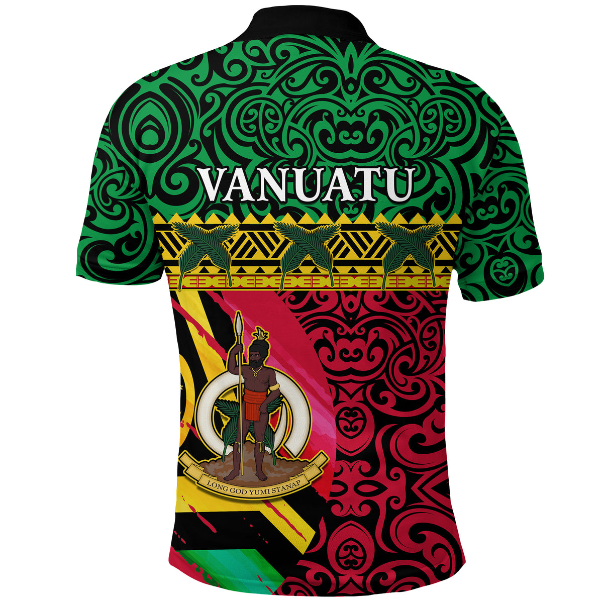 Vanuatu Dreamy Polo Shirt Flag and Pattern LT13 - Polynesian Pride