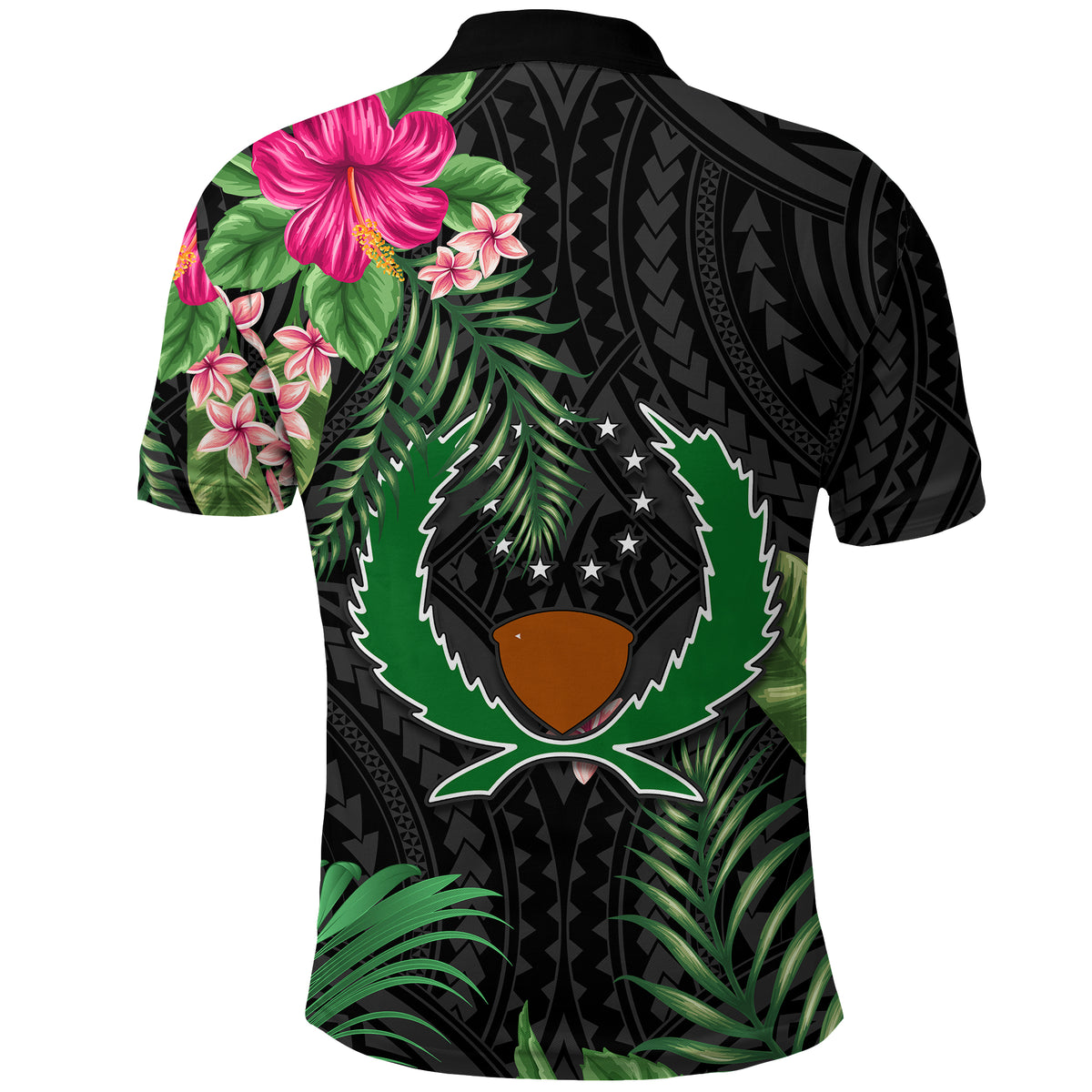 Pohnpei Micronesia Polo Shirt Tropical Flowers LT13 - Polynesian Pride
