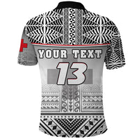 Custom Tonga Rugby Polo Shirt Impressive Version Black Custom Text and Number - Polynesian Pride