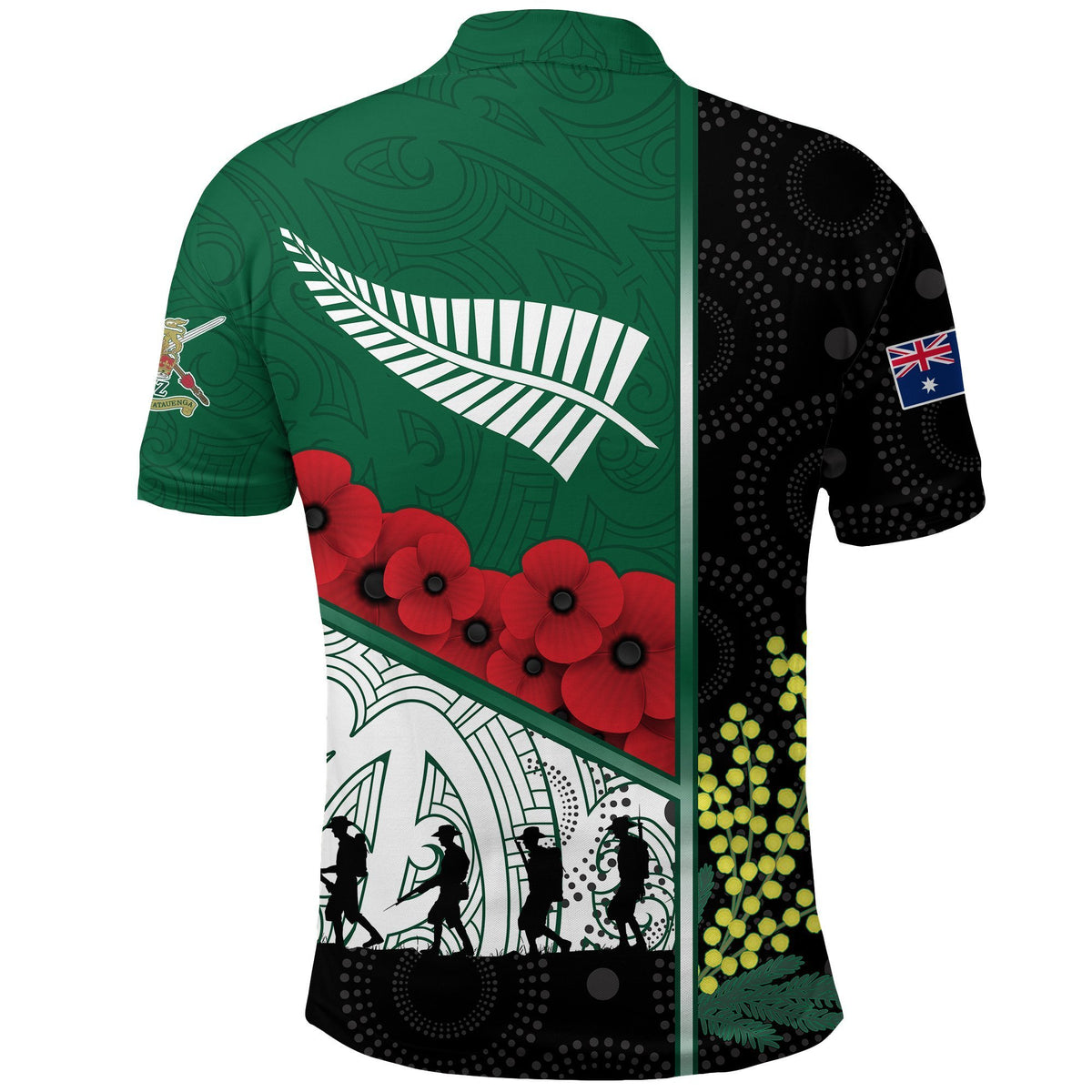 ANZAC Day Lest We Forget Polo Shirt Australia Indigenous and New Zealand Maori - Polynesian Pride