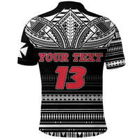 Custom Wallis and Futuna Rugby Polo Shirt Polynesian Clever Black Custom Text and Number - Polynesian Pride