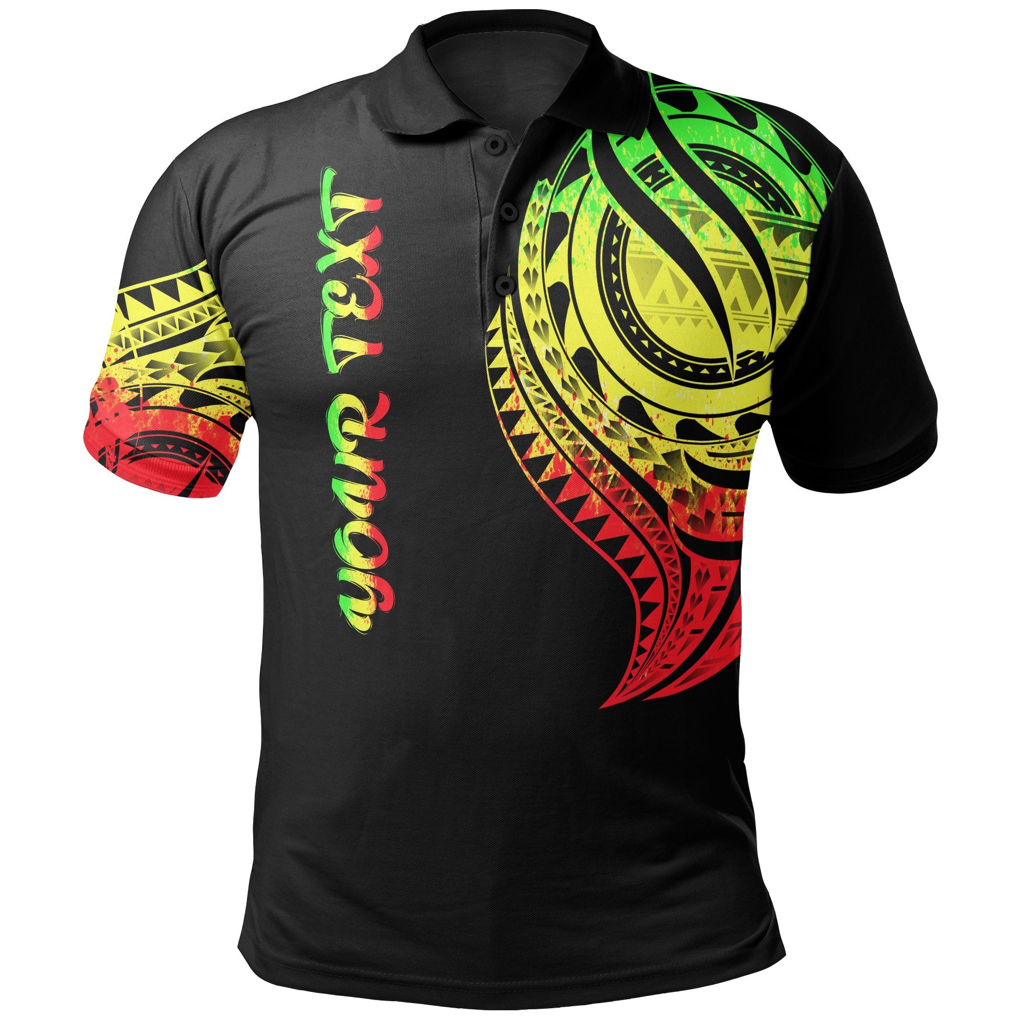 Solomon Islands Custom Polo Shirt Solomon Islands Tatau Reggae Patterns Unisex Black - Polynesian Pride