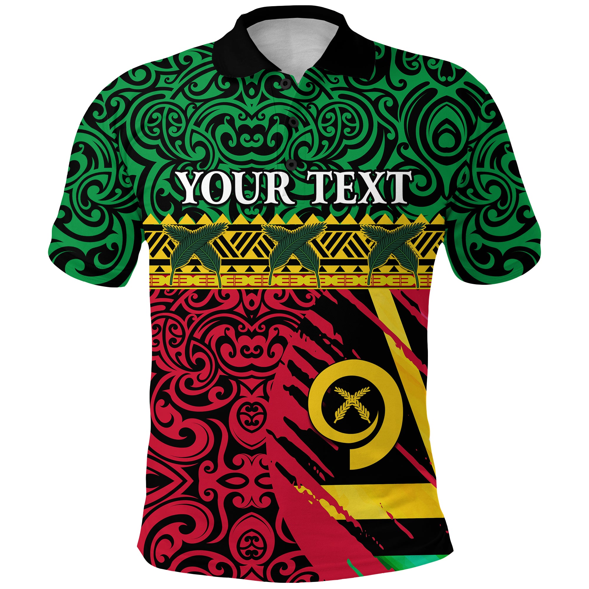 Custom Vanuatu Dreamy Polo Shirt Flag and Pattern LT13 Unisex Green - Polynesian Pride