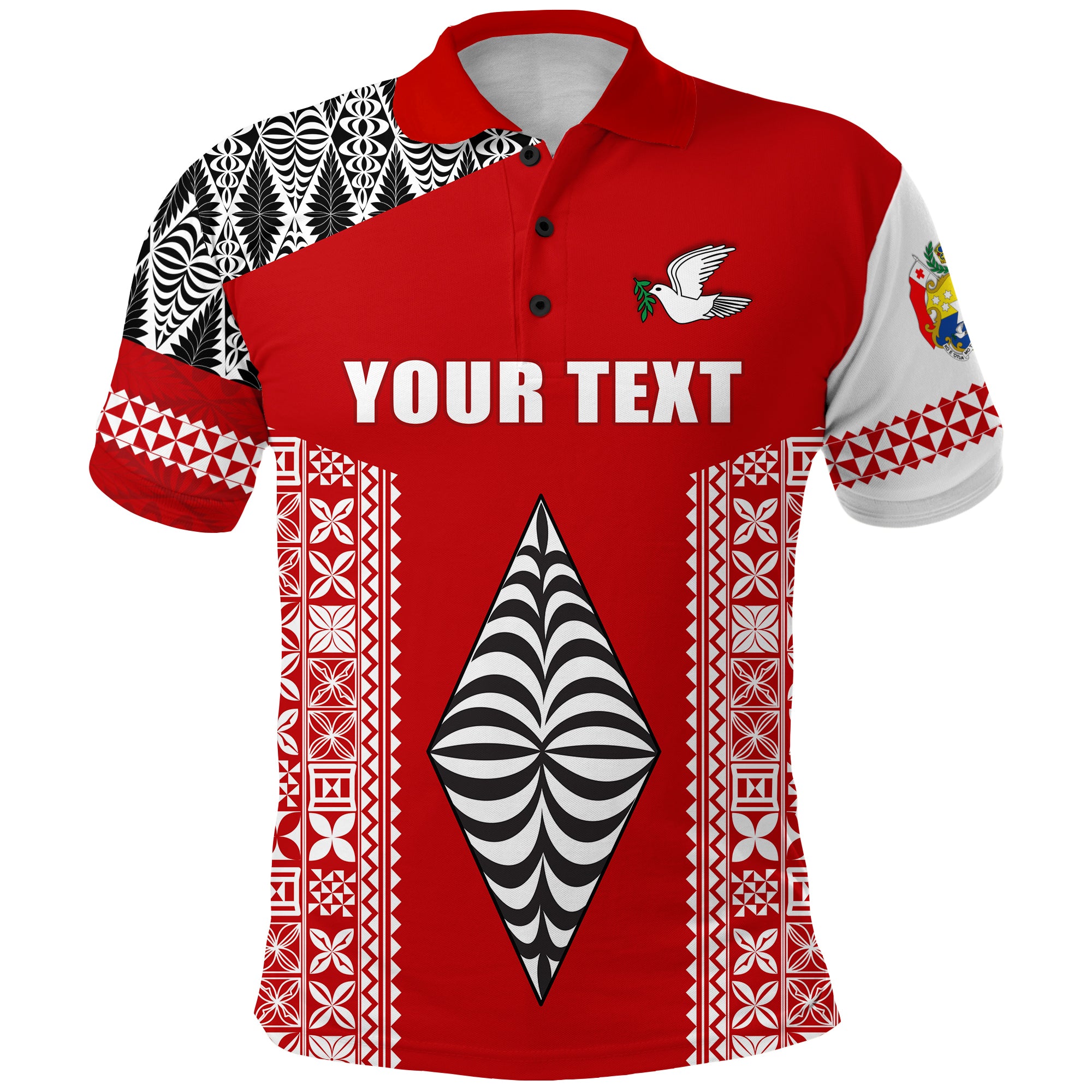 Custom Tonga Rugby Polo Shirt Mate Maa Tonga LT13 Unisex Red - Polynesian Pride