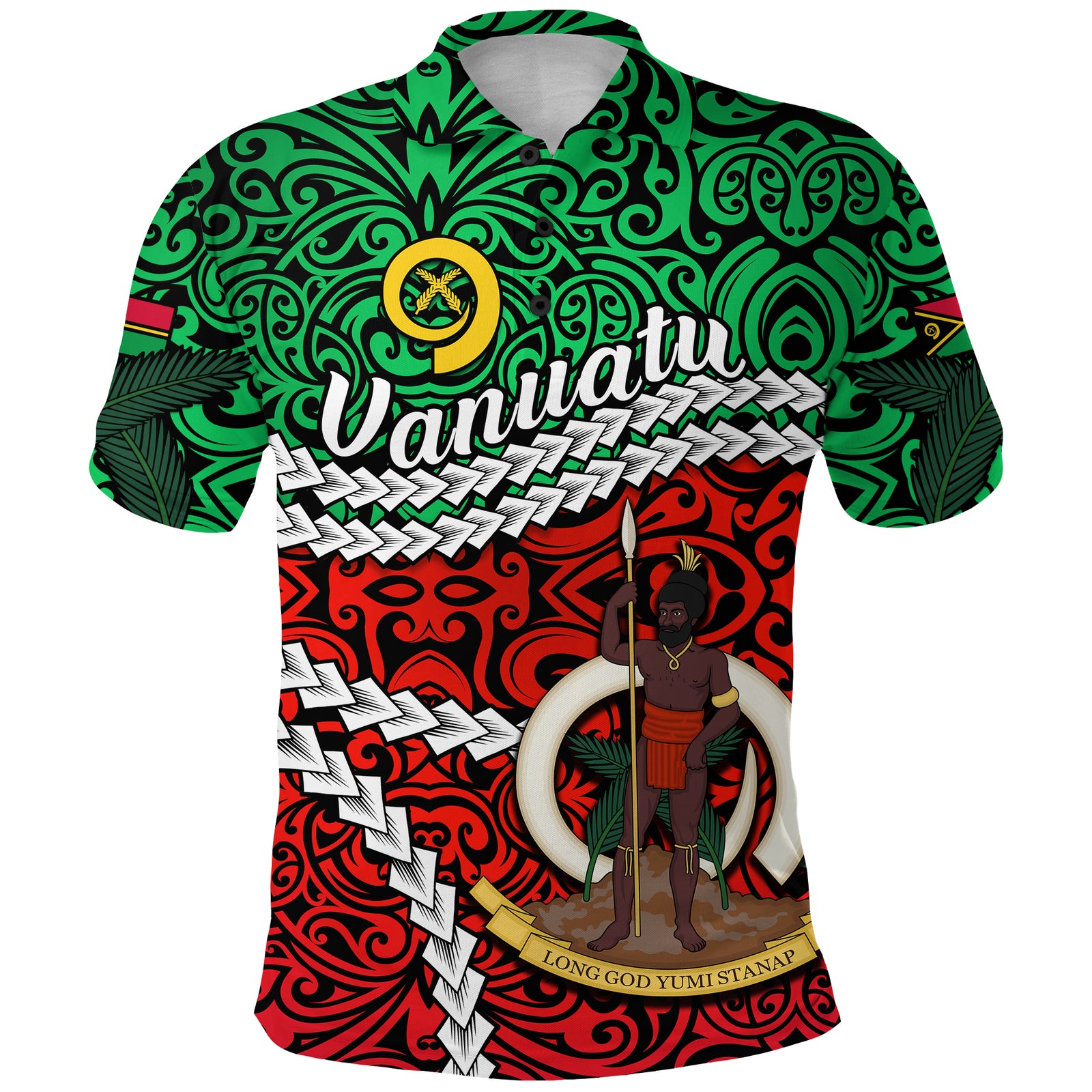Vanuatu Polo Shirt Simple LT13 Unisex Green - Polynesian Pride