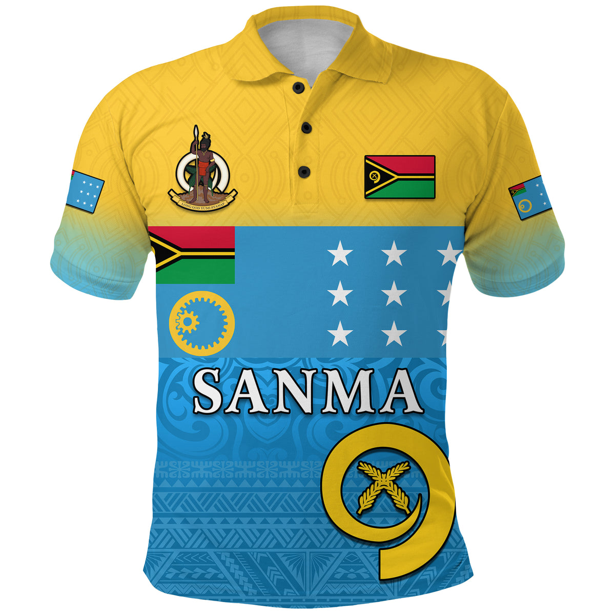 Sanma Province Polo Shirt Vanuatu Proud LT13 Unisex Blue - Polynesian Pride