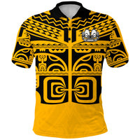 Marquesas Islands Polo Shirt Marquesas Tattoo Version 02 LT13 Unisex Gold - Polynesian Pride