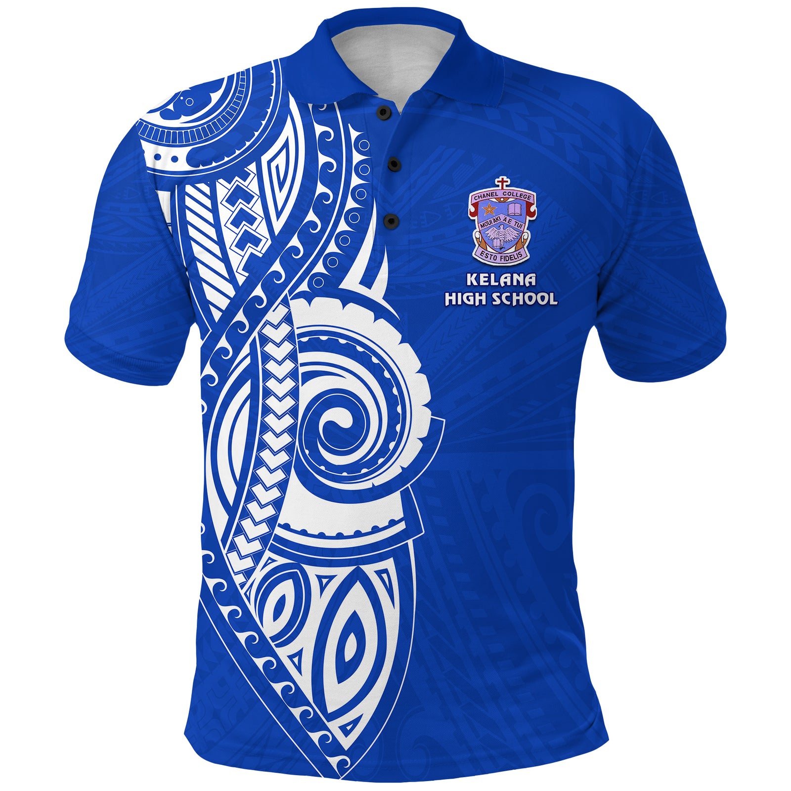 Kelana High School Polo Shirt Version 03 LT13 Unisex Blue - Polynesian Pride