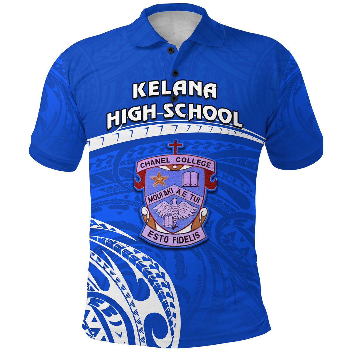 Kelana High School Polo Shirt Version 02 LT13 Unisex Blue - Polynesian Pride