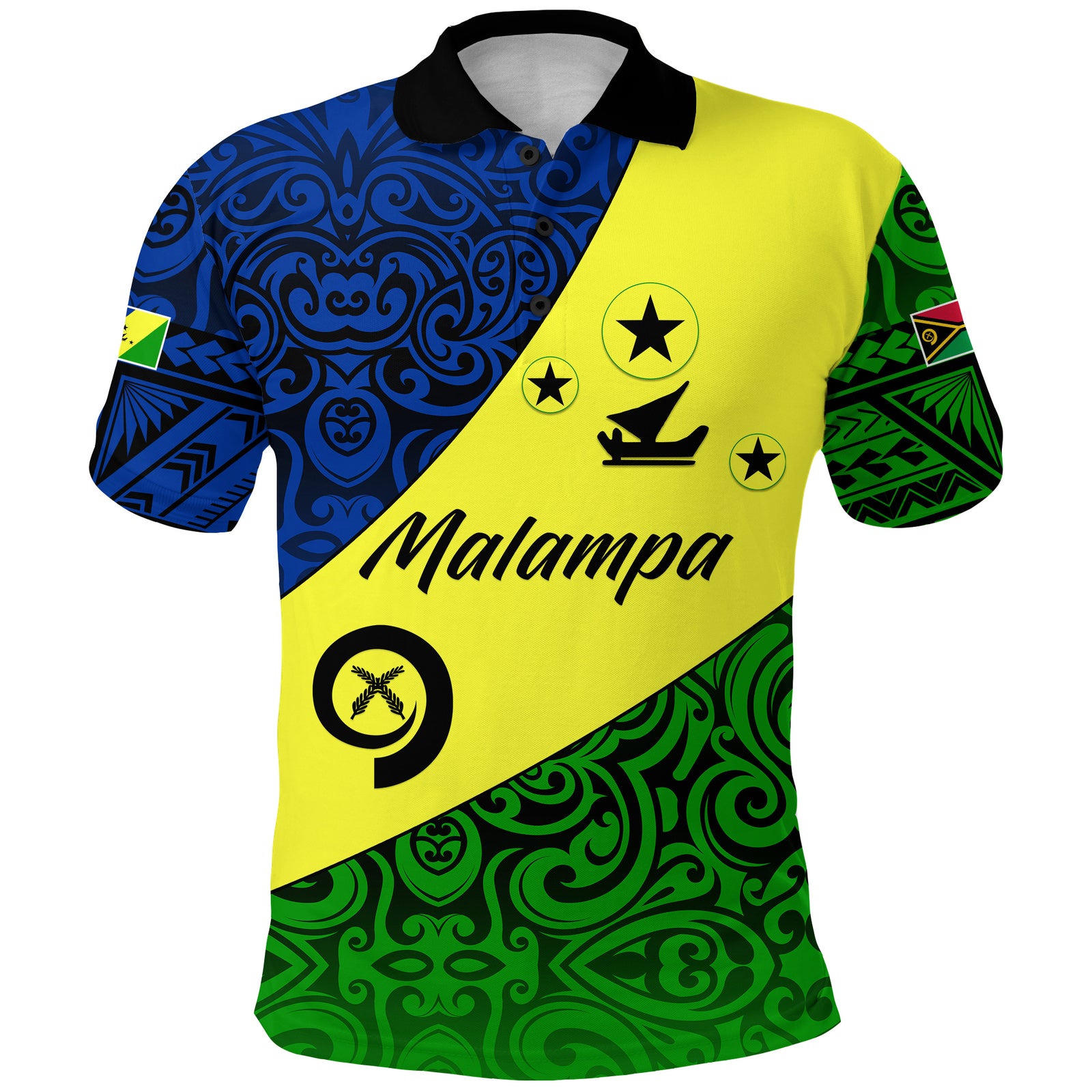 Malampa Province Polo Shirt Vanuatu Pattern LT13 Unisex Yellow - Polynesian Pride