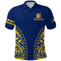 Tokelau Polo Shirt Coconut Palm Leaf LT13 Unisex Blue - Polynesian Pride