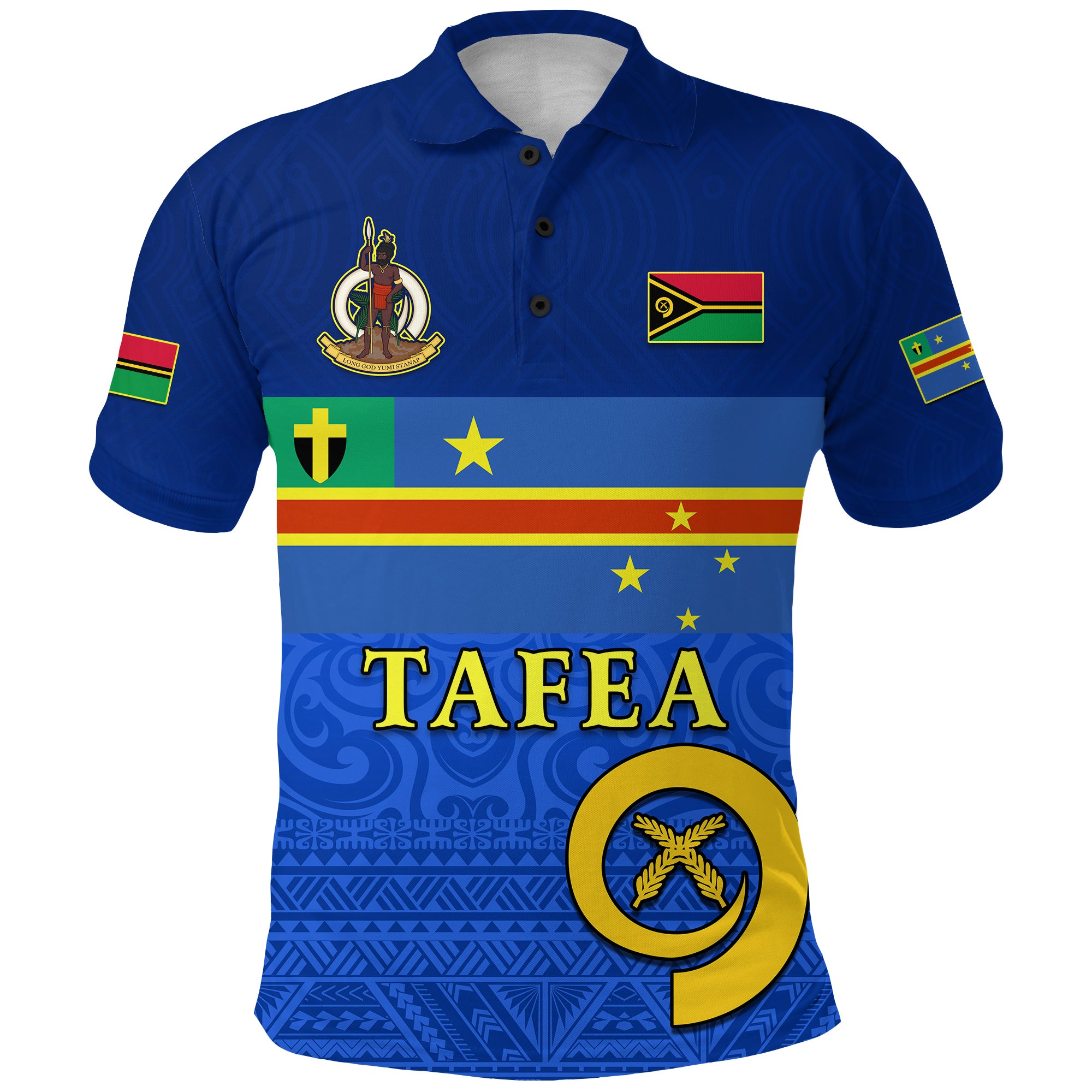 (SAMMY SAMU) Tafea Province Polo Shirt Vanuatu Proud LT13 Blue - Polynesian Pride