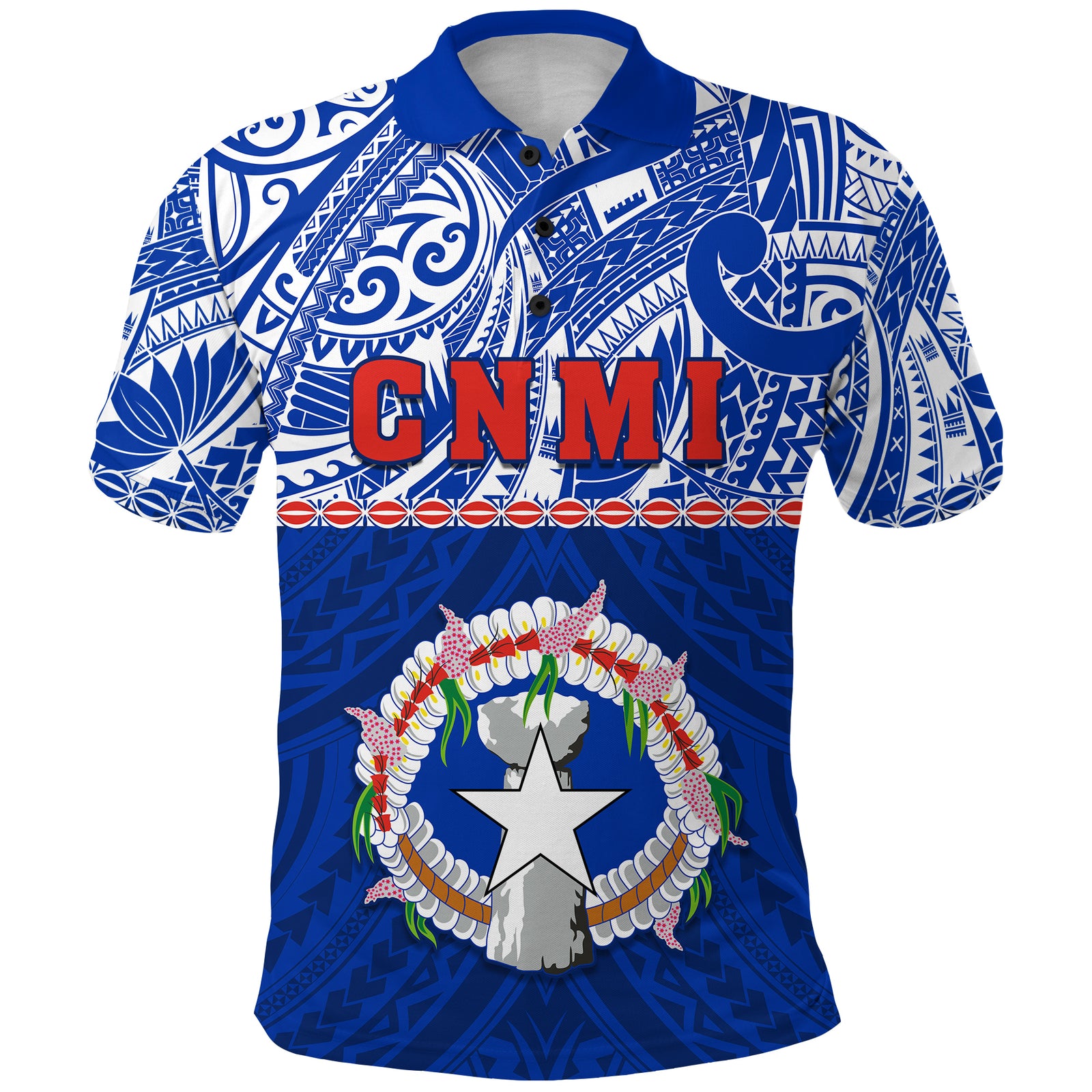 Northern Mariana Islands Polo Shirt Polynesian CNMI Coat of Arms LT13 Unisex Blue - Polynesian Pride