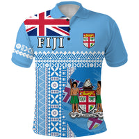 Fiji Dreamy Polo Shirt Tapa Pattern LT13 Unisex Blue - Polynesian Pride