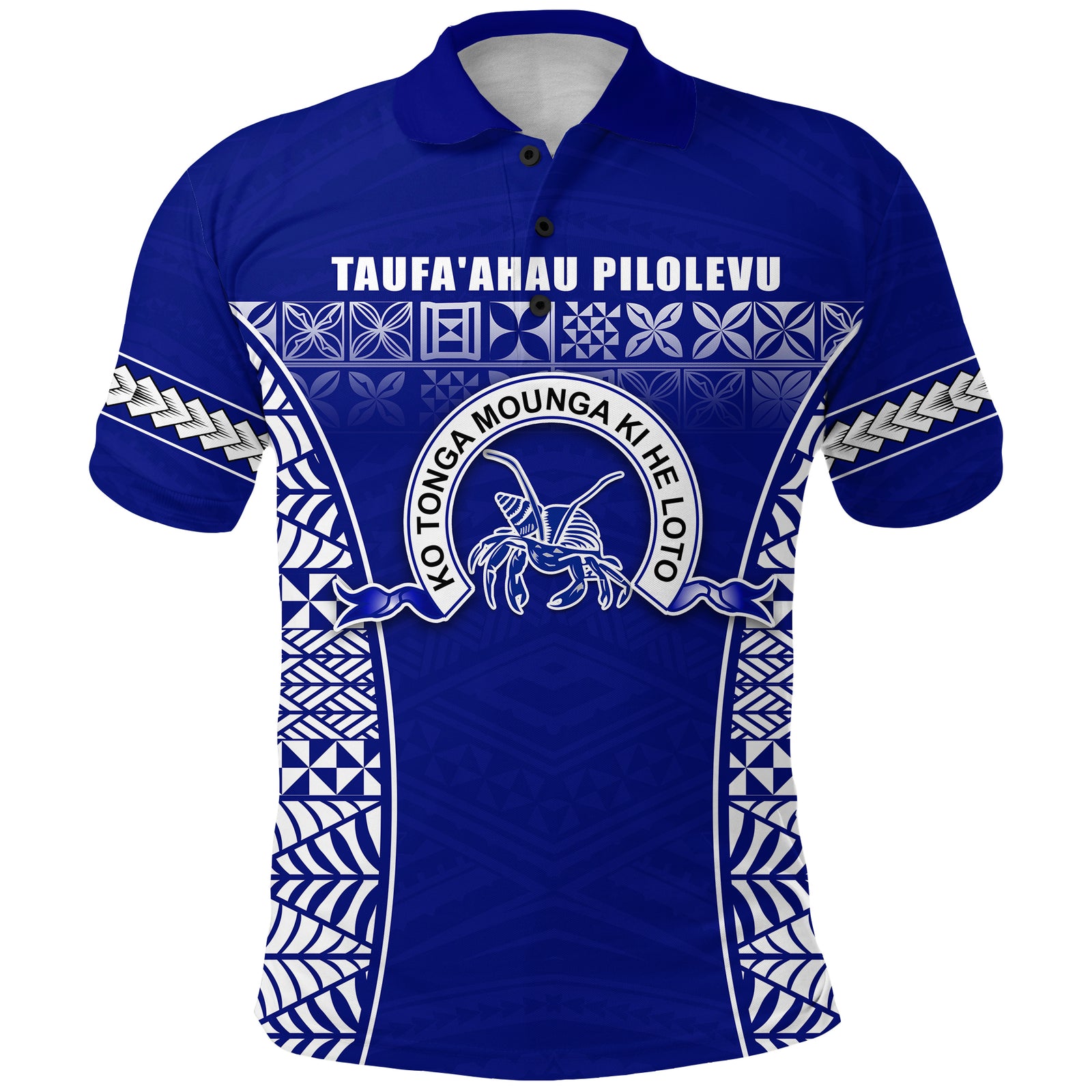 Taufaahau Pilolevu Polo Shirt Ngatu Tongan LT13 Unisex Blue - Polynesian Pride