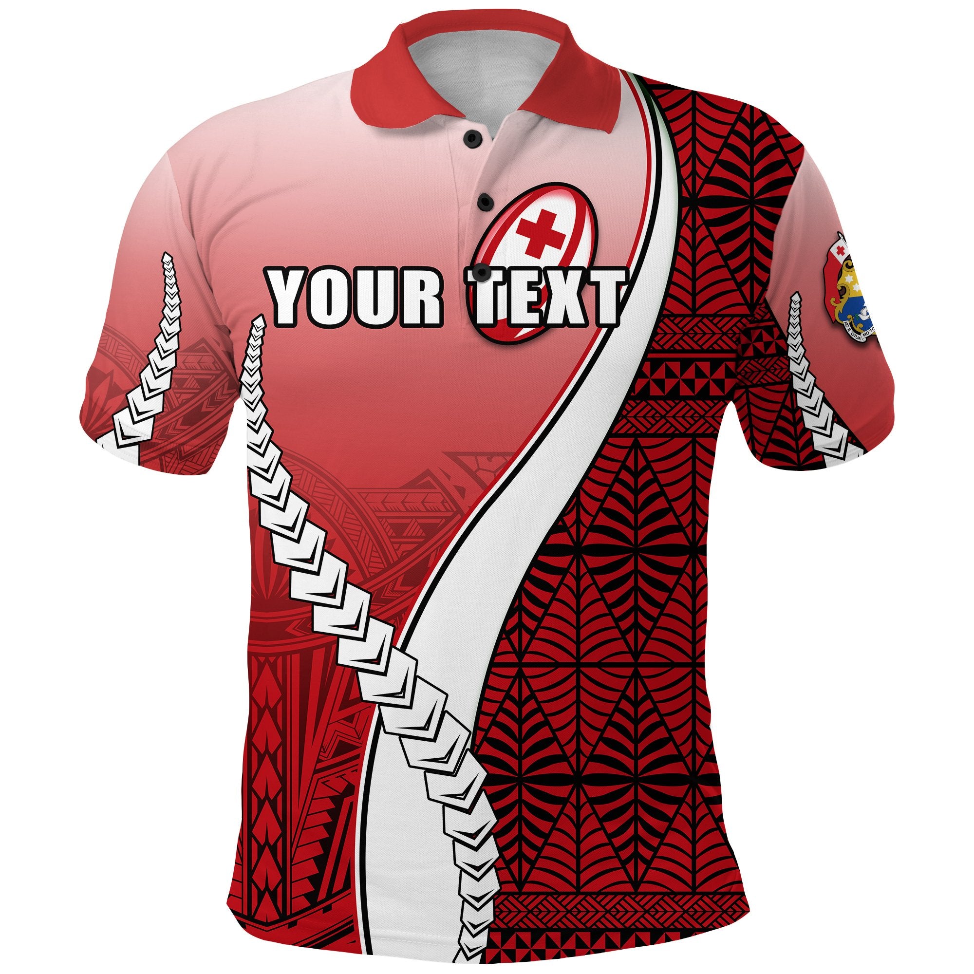Custom Tonga Rugby Polo Shirt Confident Polynesian Unisex Red - Polynesian Pride