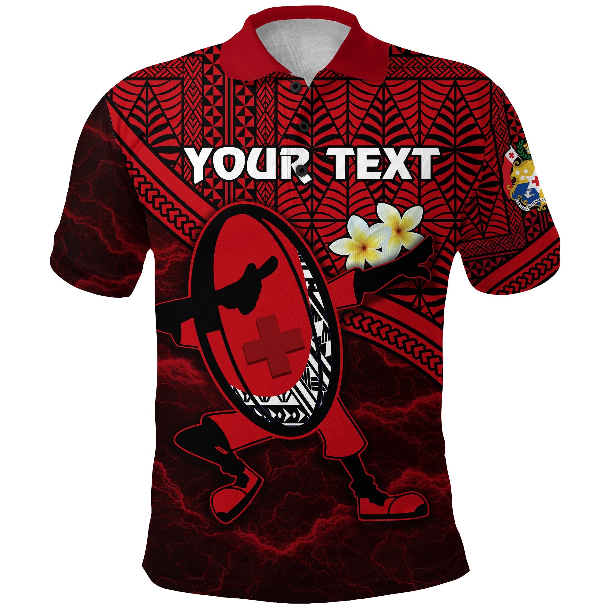 Custom Tonga Rugby Polo Shirt Dab Trend Creative Unisex Red - Polynesian Pride