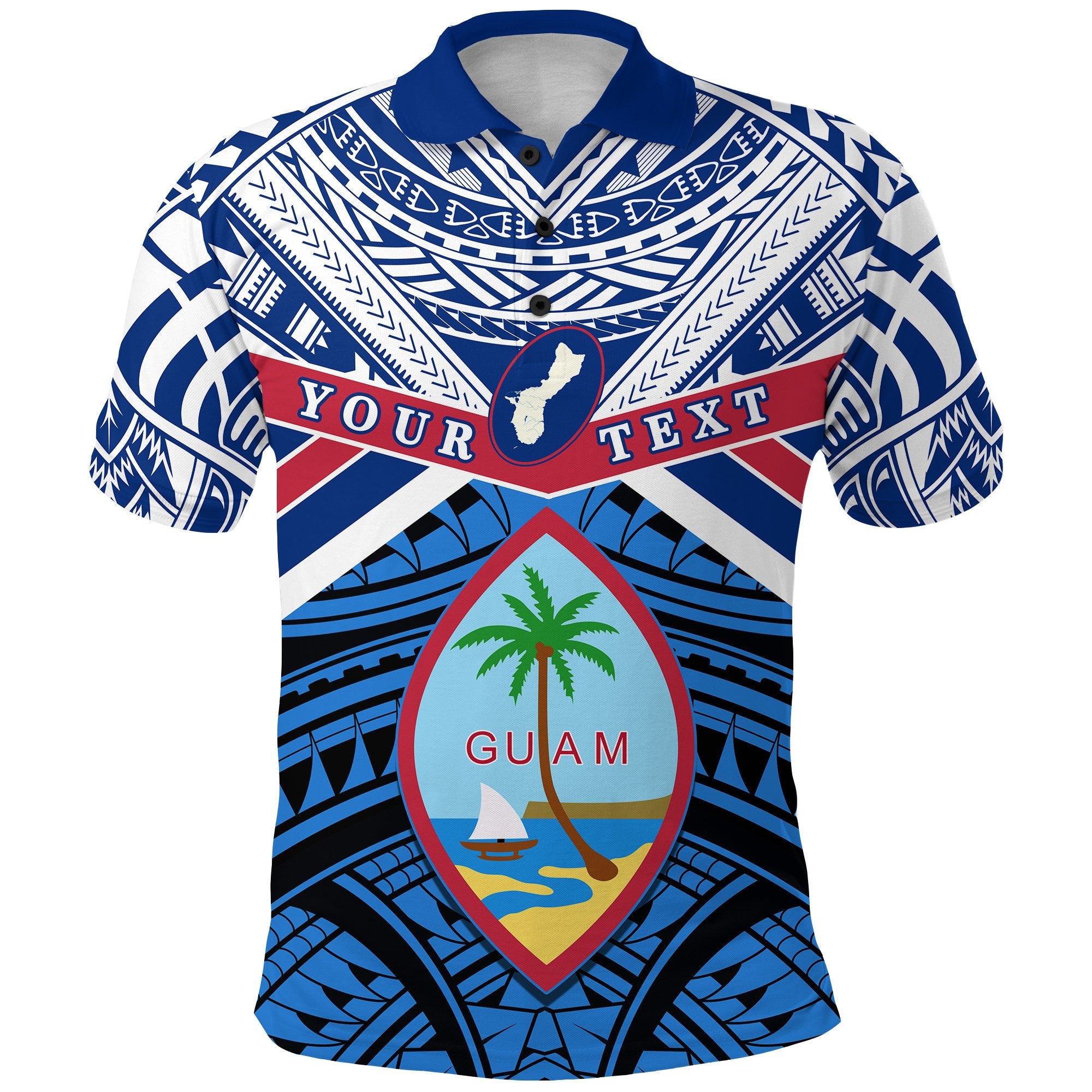 Custom Guam Rugby Polo Shirt Spirit Unisex Blue - Polynesian Pride