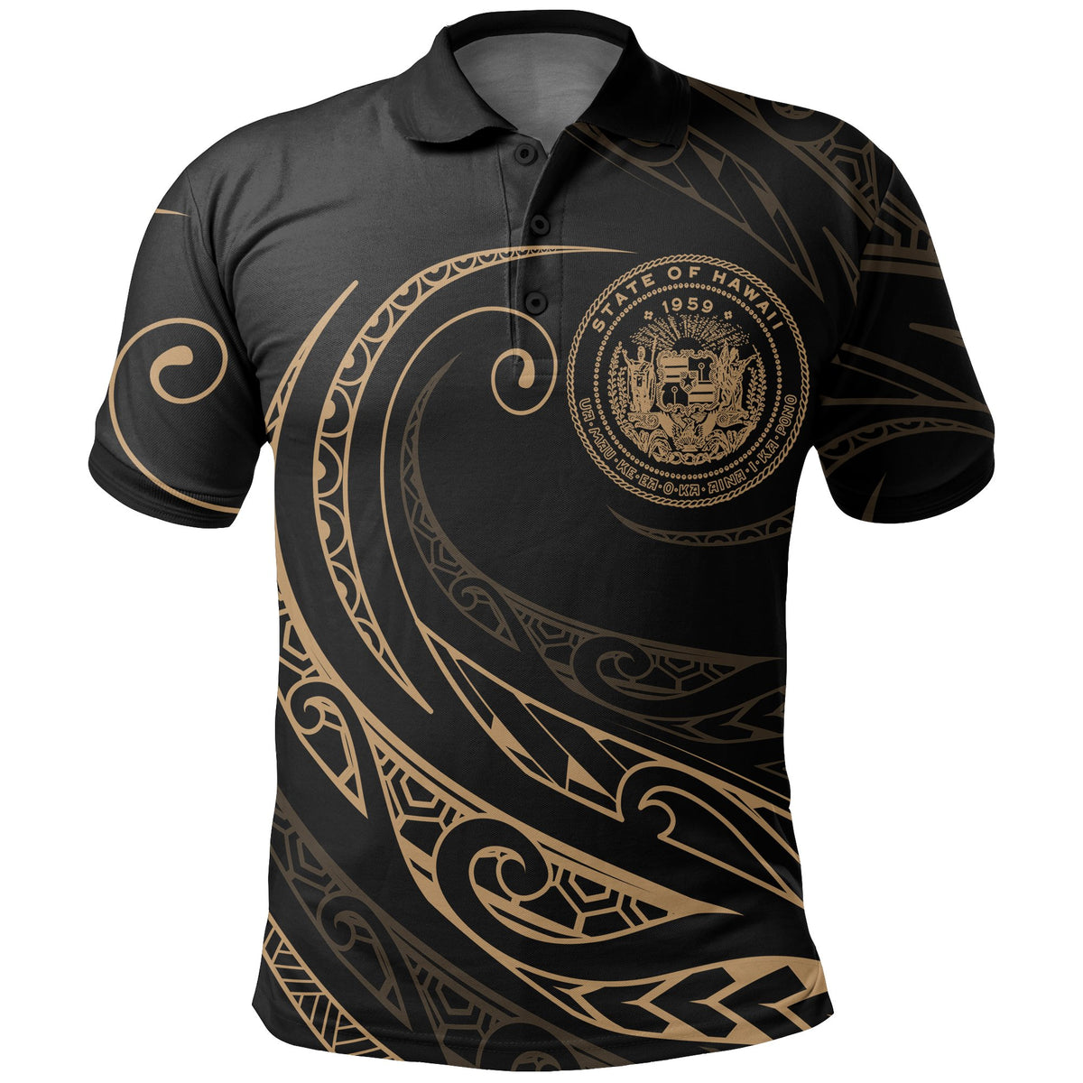 Hawaii T Shirt Frida Style Gold - Polynesian Pride