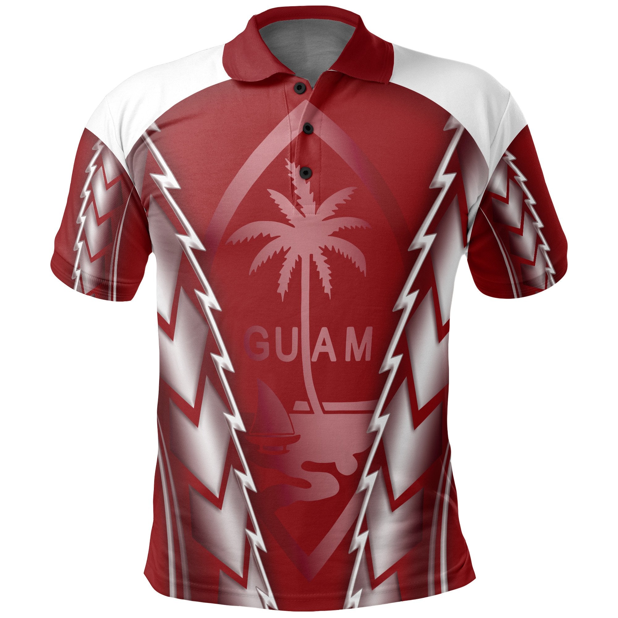 Guam Polo Shirt Guahan Flag Chamorro Red Style Unisex Red - Polynesian Pride