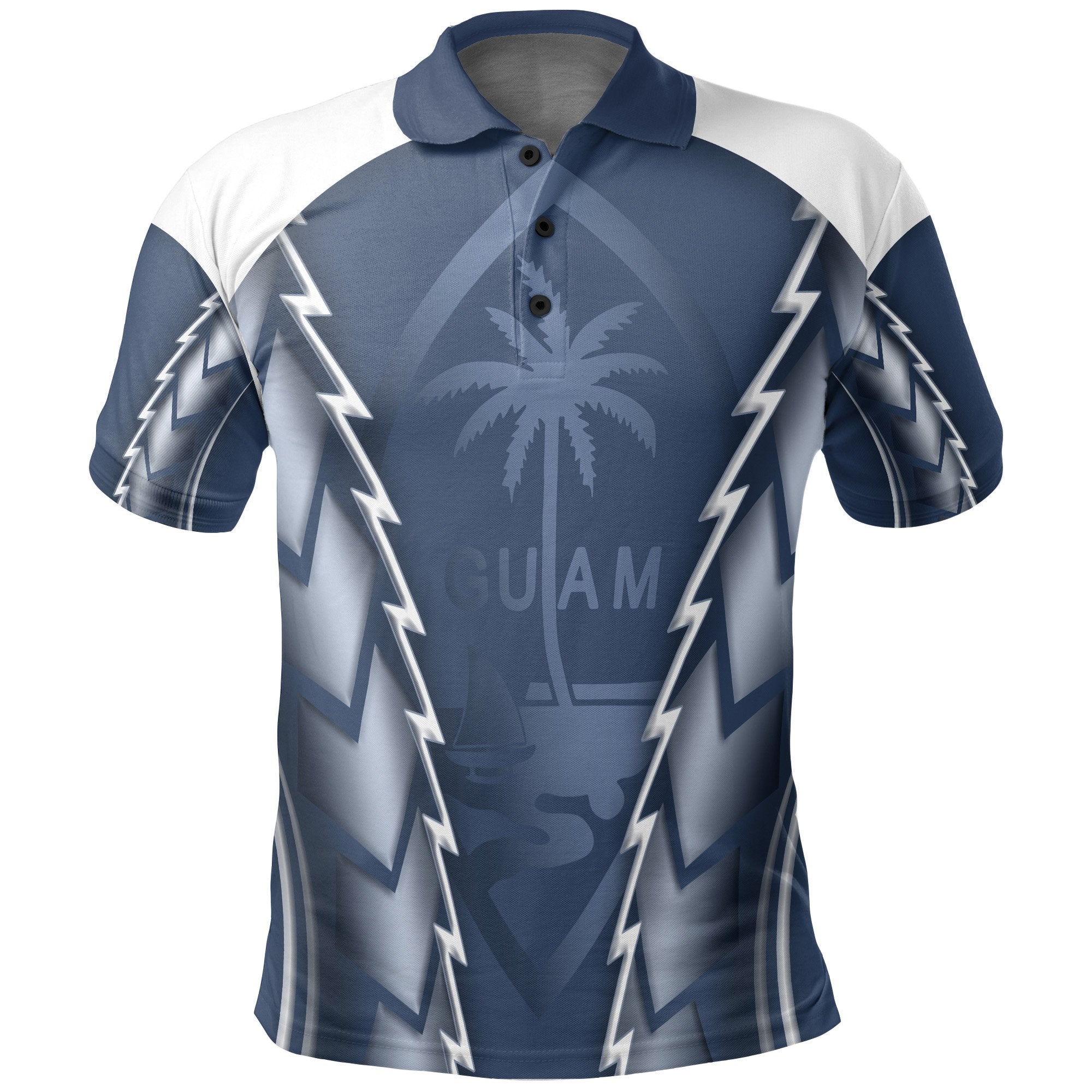 Guam Polo Shirt Guahan Flag Chamorro Blue Style Unisex Blue - Polynesian Pride