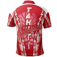 Tahiti Polo Shirt Tahitian Flag Polynesian Red Style - Polynesian Pride