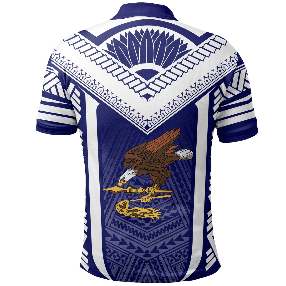 American Samoa Coat Of Arms Polynesian Polo Active Blue - Polynesian Pride