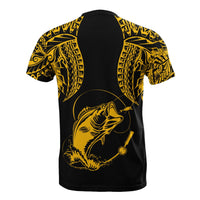 Polynesia T Shirt Reel Cool Dad Fishing Gold Color - Polynesian Pride