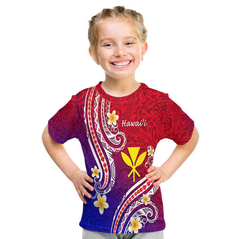 Hawaii T Shirt Polynesian Line Style LT9 Kid Gradient - Polynesian Pride