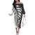 Polynesian Pride New Zealand Fern Off Shoulder Long Sleeve Dress Black Color Women Black - Polynesian Pride