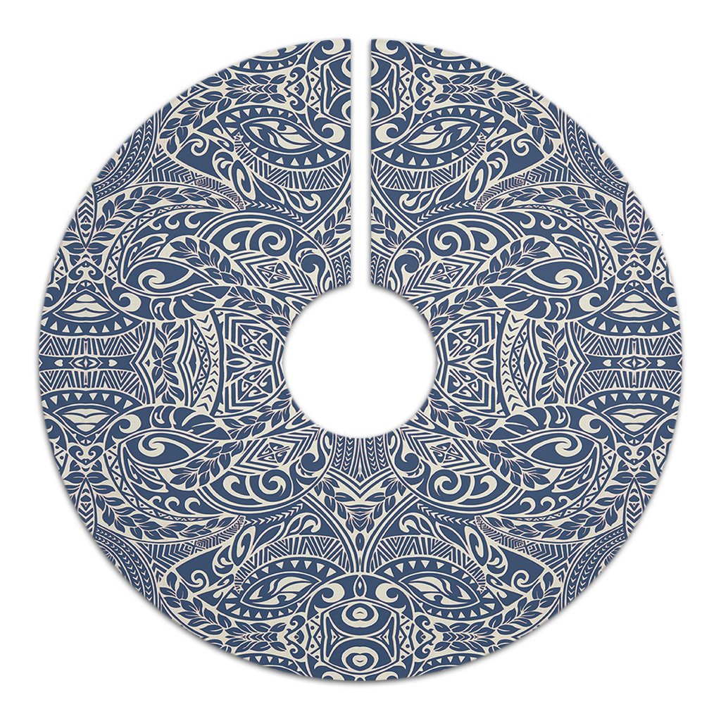 Polynesian Culture Blue White Tree Skirt - Polynesian Pride