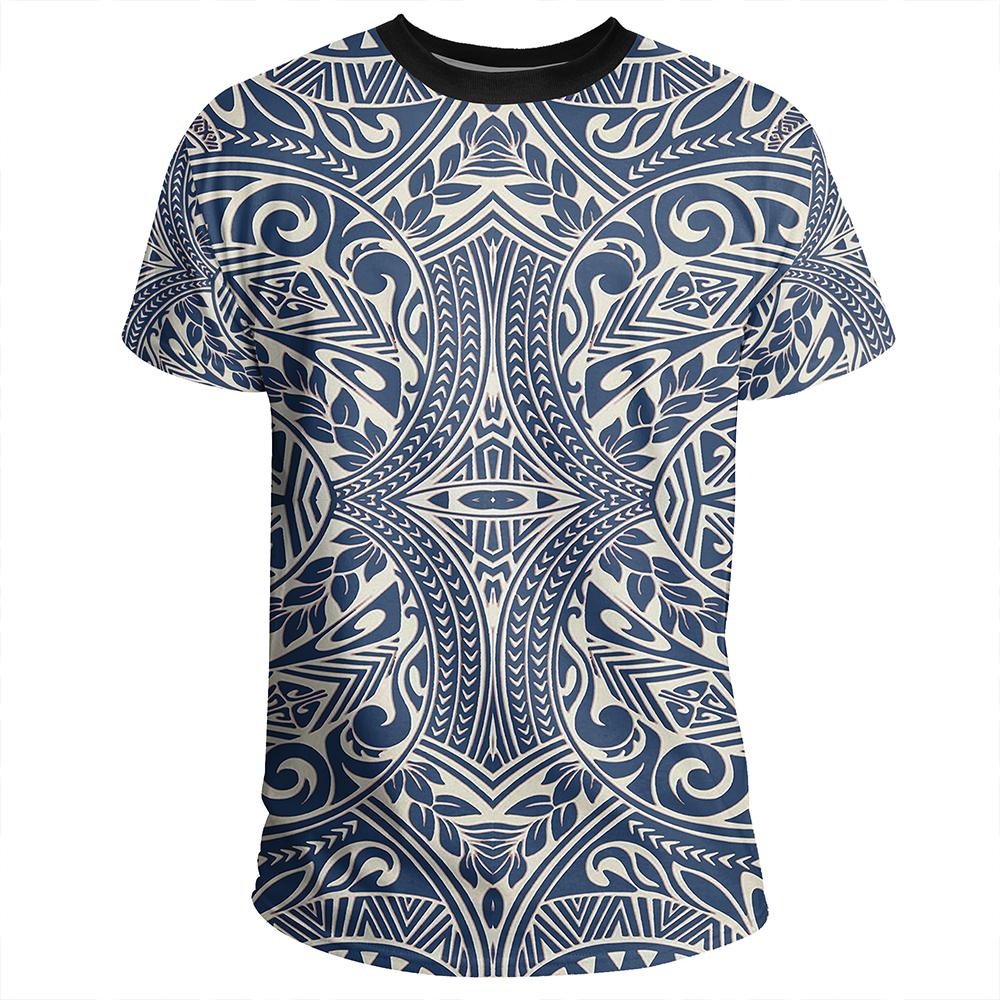 Polynesian Culture Blue White T Shirt - Polynesian Pride