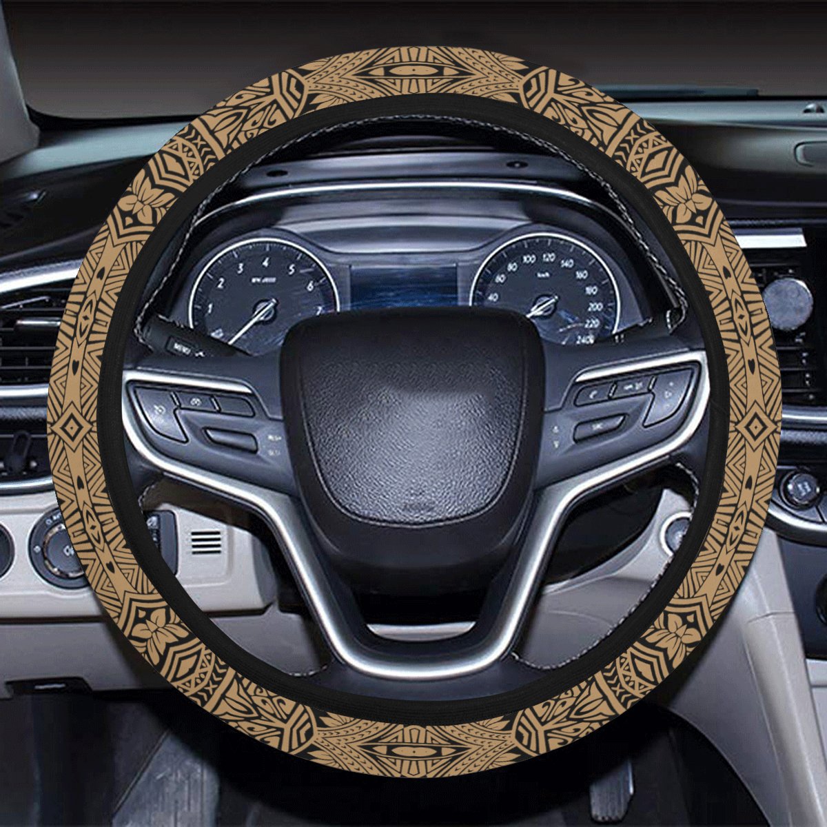 Polynesian Culture Gold Hawaii Steering Wheel Cover with Elastic Edge - Polynesian Pride