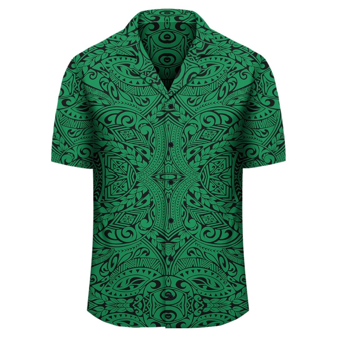 Polynesian Culture Green Hawaiian Shirt - Polynesian Pride