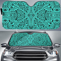 Polynesian Culture Car Sun Shade Auto Sun Shade Universal Fit Turquoise - Polynesian Pride