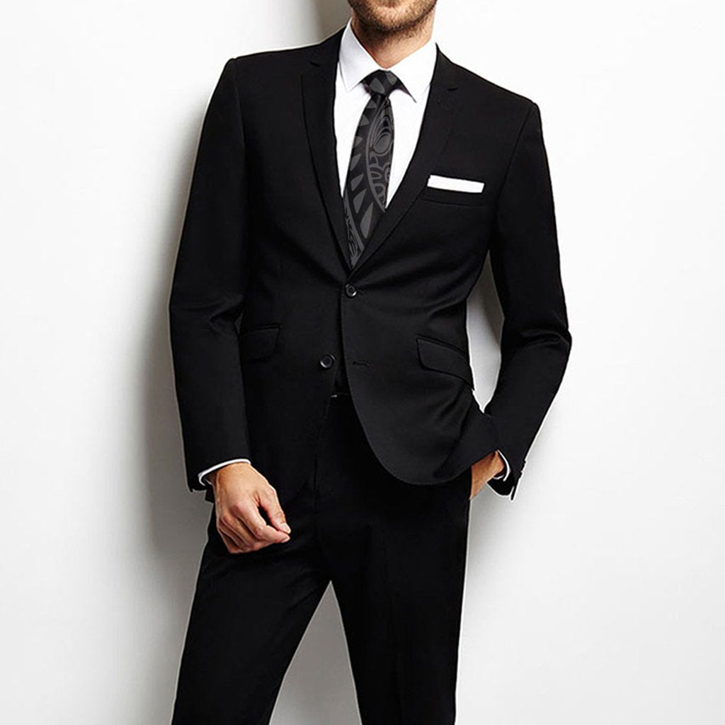 Polynesian Hawaiian Style Tribal Tattoo Gray Necktie One Size Gray Necktie - Polynesian Pride