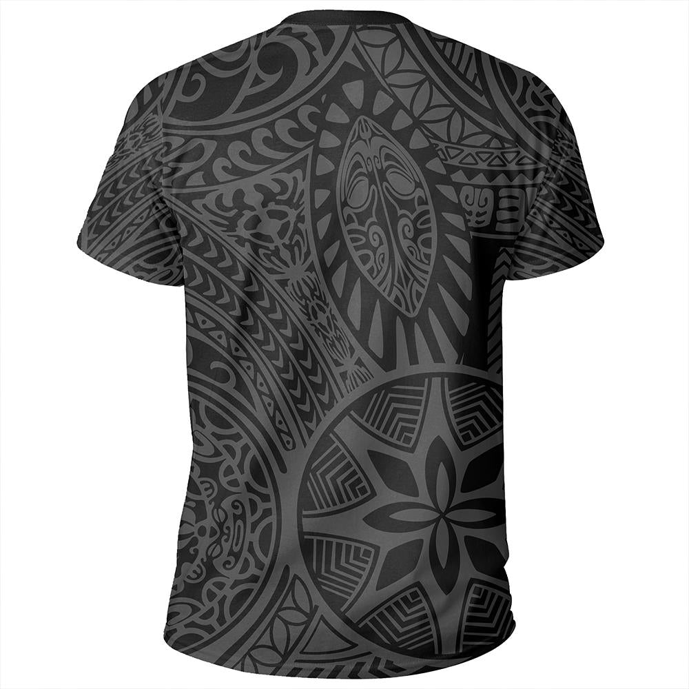 Polynesian Hawaiian Style Tribal Tattoo Gray T Shirt - Polynesian Pride