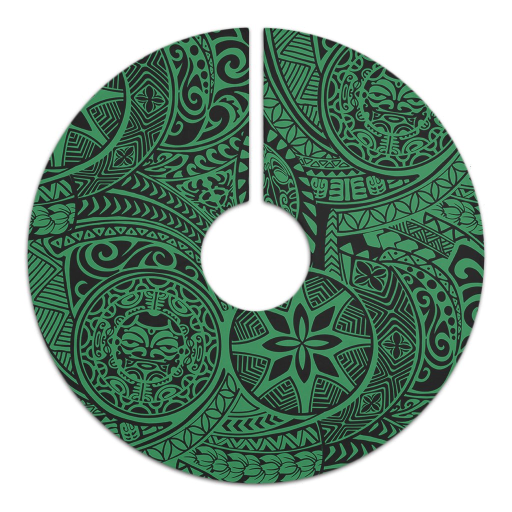 Polynesian Hawaiian Style Tribal Tattoo Green Tree Skirt - Polynesian Pride