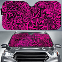 Polynesian Hawaiian Style Tribal Tattoo Car Sun Shade Auto Sun Shade Universal Fit Pink - Polynesian Pride